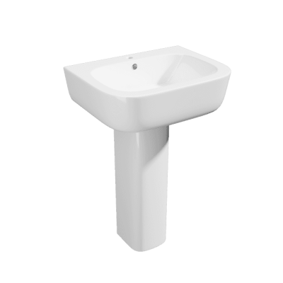 Genoa Square 550mm 1 Tap Hole Basin & Pedestal