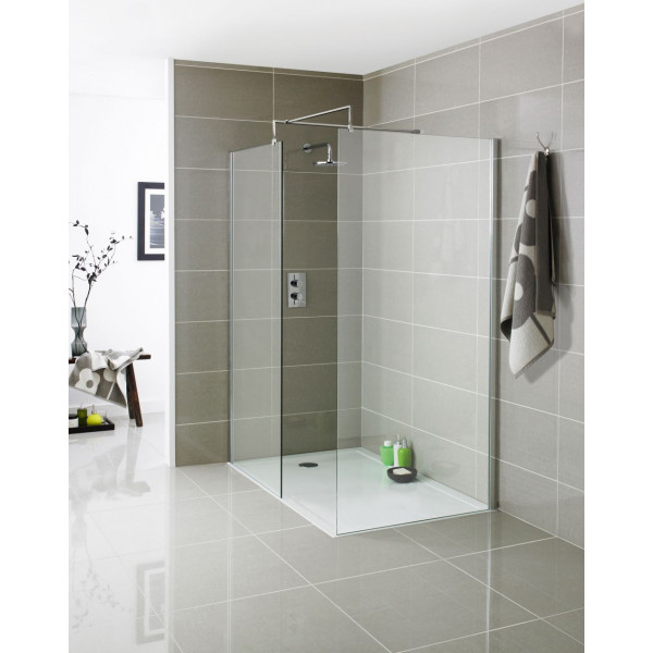 Chrome Wet Room Screen – 8mm Toughened Safety Glass