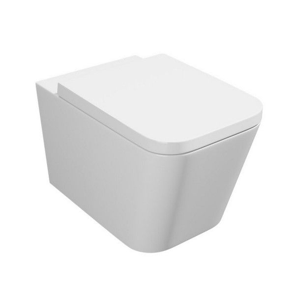 Genoa Square Wall Hung Toilet Pan with Soft Close Seat