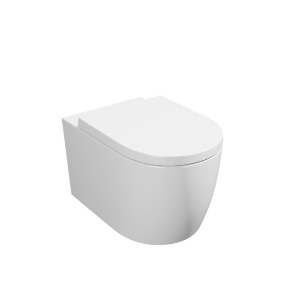 Genoa Round Wall Hung Toilet Pan with Soft Close Seat