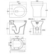 Ozone Round Back to Wall Toilet Pan with Soft Close Seat