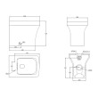 Ozone Square Back to Wall Toilet Pan with Soft Close Seat