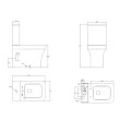 Ozone Square Closed Back Close Coupled Toilet with Soft Close Seat