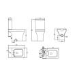Ozone Square Close Coupled Toilet with Soft Close Seat