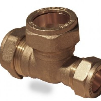 Compression One End Reduced Tee 22mm-15mm-22mm