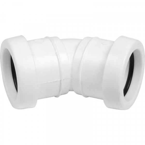 Push Fit 45° Bend White
