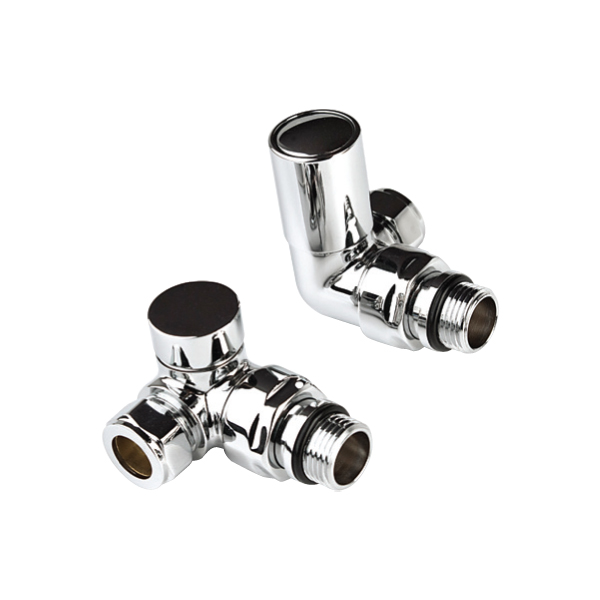 Modern Radiator Valves Corner Chrome (Pair)