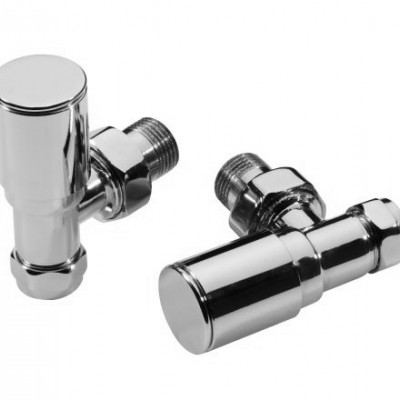 Modern Radiator Valves Angled Chrome (Pair)