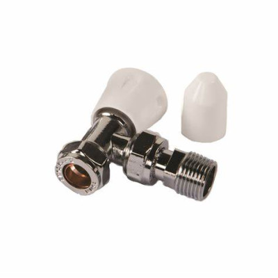15mm Angled Lockshield Radiator valve 