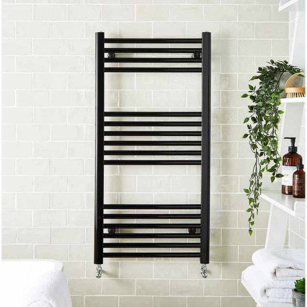 400mm x 1600mm Black Towel Rail 
