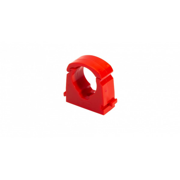 Single Hinged Pipe Clip 15mm Red