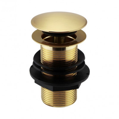 Brushed Brass Clicker Basin Waste Unslotted 