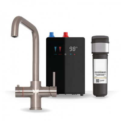 Brew Master Brushed Nickel Square Neck 3-1 Boiling Water Tap With Digital Tank 