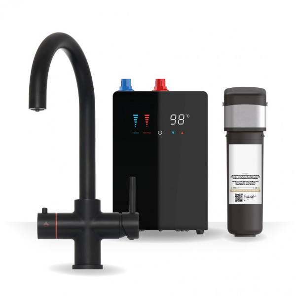 Brew Master Black Swan Neck 3-1 Boiling Water Tap With Digital Tank 