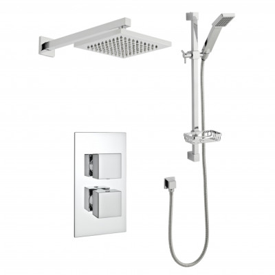 Pure Concealed Shower With Slide Rail Kit And Fixed Overhead Drencher