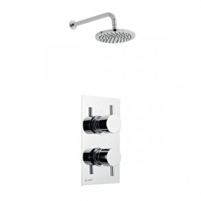 Plan Round Concealed Shower With Fixed Overhead Drencher